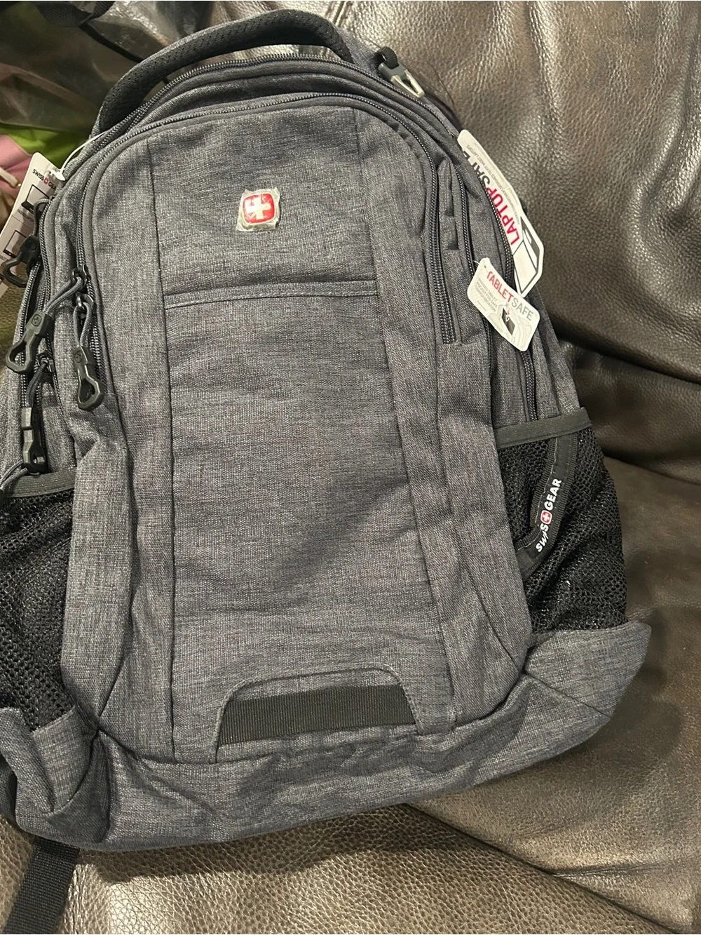 SwissGear Gray-Black Men's Commuter Backpack with Laptop Compartment